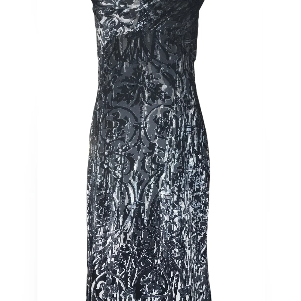 Badgley Mischka Printed Formal Dress, Womens 8 - Picture 10 of 13